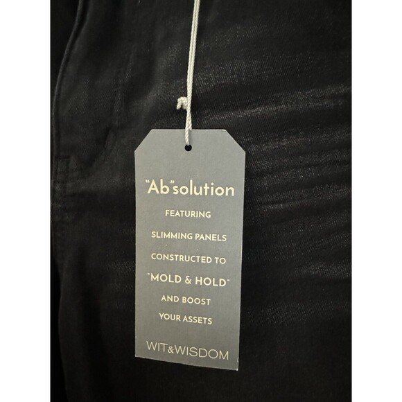 Wit & Wisdom 'Ab’solution Jeans Size 6 Petite Dark Wash Black New Distressed - Picture 6 of 10